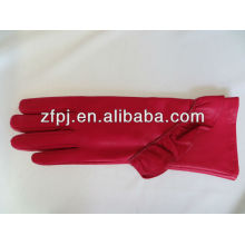 Ladies High Grade Red Mid-Long polished Leather Gloves